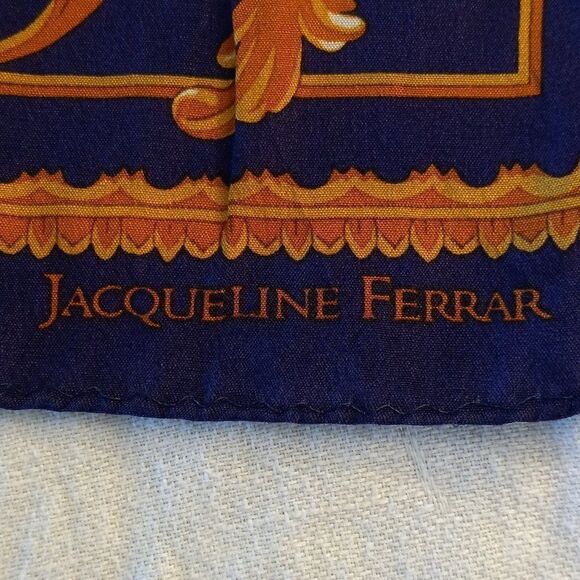 Vintage Jacqueline Ferrar Silk Purple Floral Scarf - Picture 2 of 7